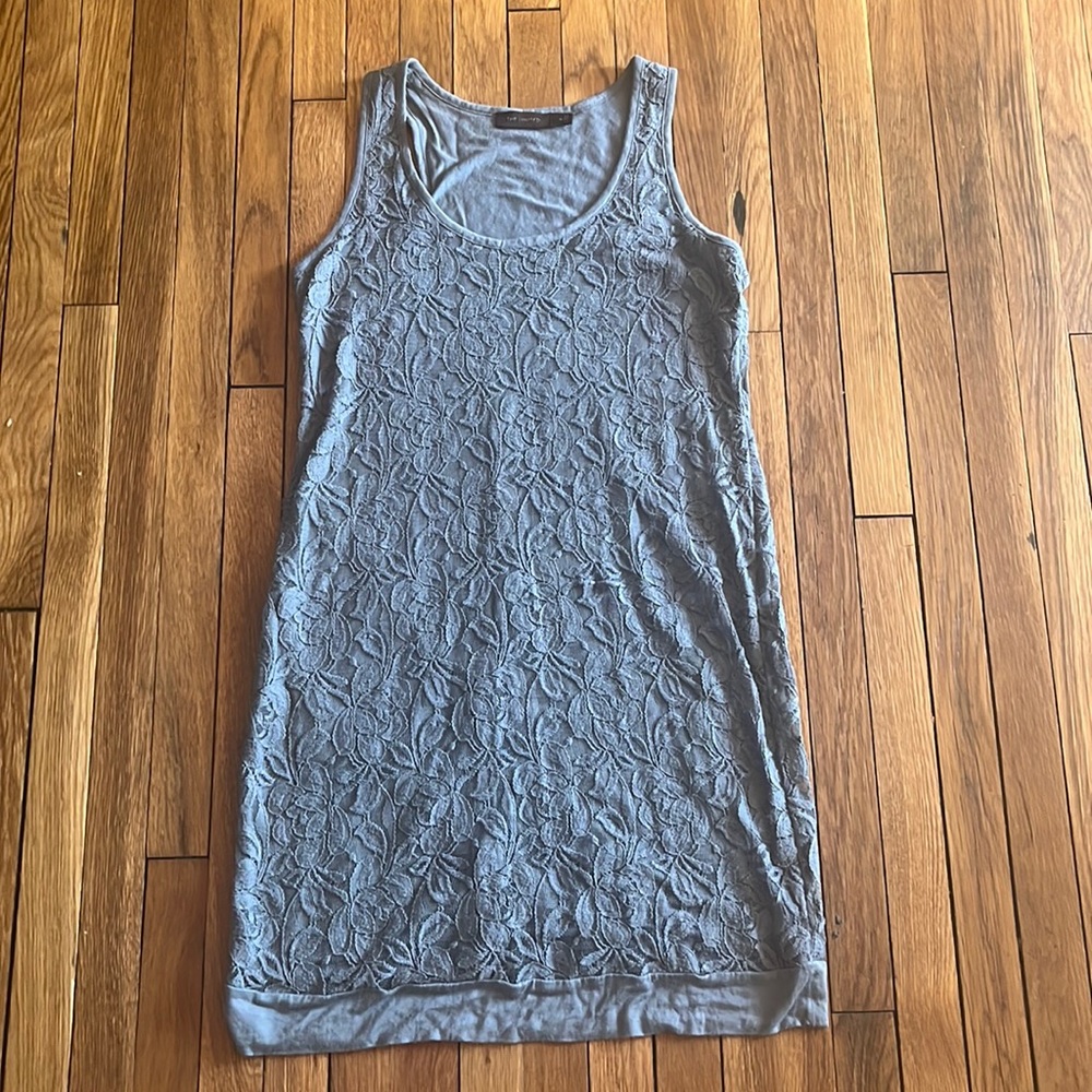 The limited gray lace detail tank top dress size Medium
